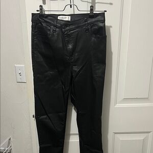 Black Faux Leather Pants